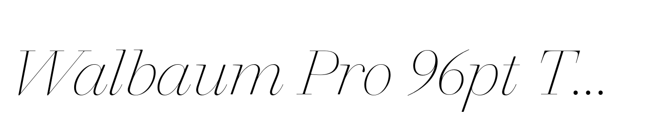 Walbaum Pro 96pt Thin Italic